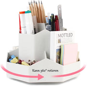 Organizzatore da scrivania 360° rotativo - 9 compartimenti, penne e accessori, supporto multifunzionale per ufficio, scuola e casa, grigio