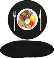 Set di 6 tavoli da pranzo in pelle rotonda spessa, impermeabili, antiscivolo, lavabili, resistenti all'olio e alle abrasioni, adatti per cucine e salotti (nero)