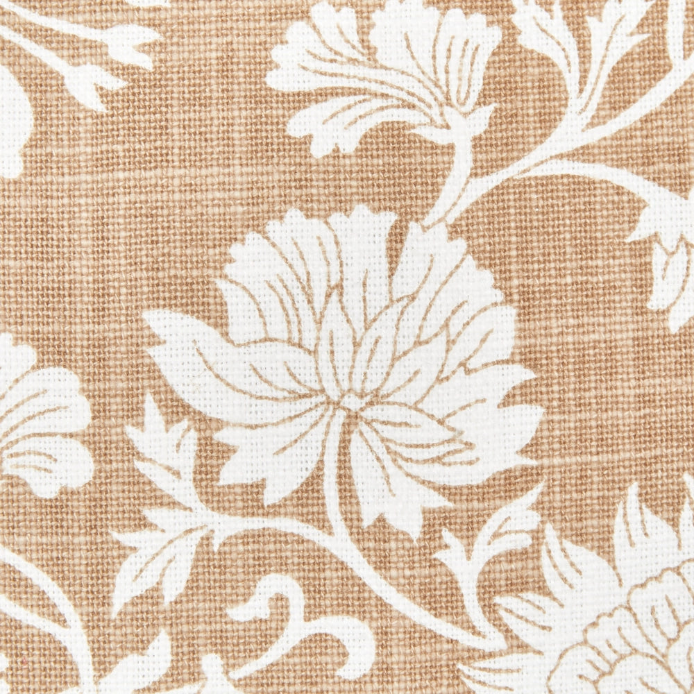 Set di 2 cuscini in cotone beige e bianco decorativi fatti a mano con stampa floreale quadrati 45 x 45 cm federa rimovibile