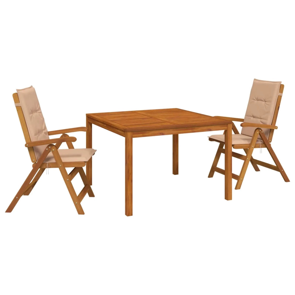 Set da pranzo da giardino 3 pezzi 3 pz Naturale 3434610