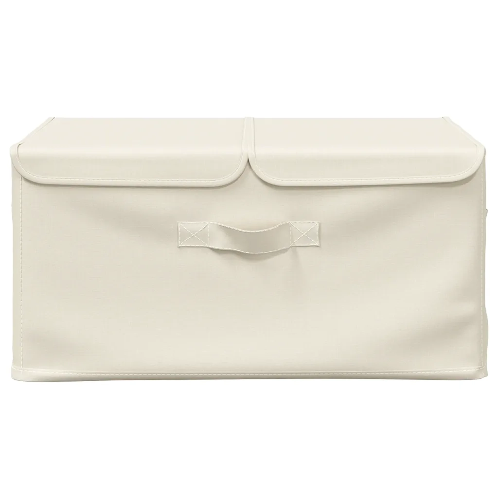 Scatole Portaoggetti 2 pz in Tessuto 50x30x25 cm Crema cod mxl 54460
