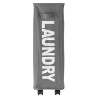 Cesto Biancheria Sporca Pieghevole in Tessuto Oxford Slim con Ruote e Coperchio Grigio