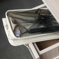 Cesto Biancheria Sporca Pieghevole in Tessuto Oxford Slim con Ruote e Coperchio Beige