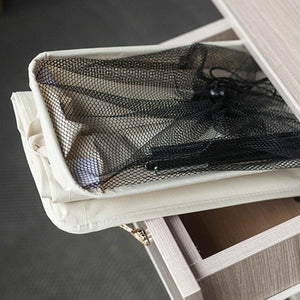 Cesto Biancheria Sporca Pieghevole in Tessuto Oxford Slim con Ruote e Coperchio Beige