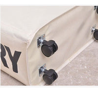 Cesto Biancheria Sporca Pieghevole in Tessuto Oxford Slim con Ruote e Coperchio Beige