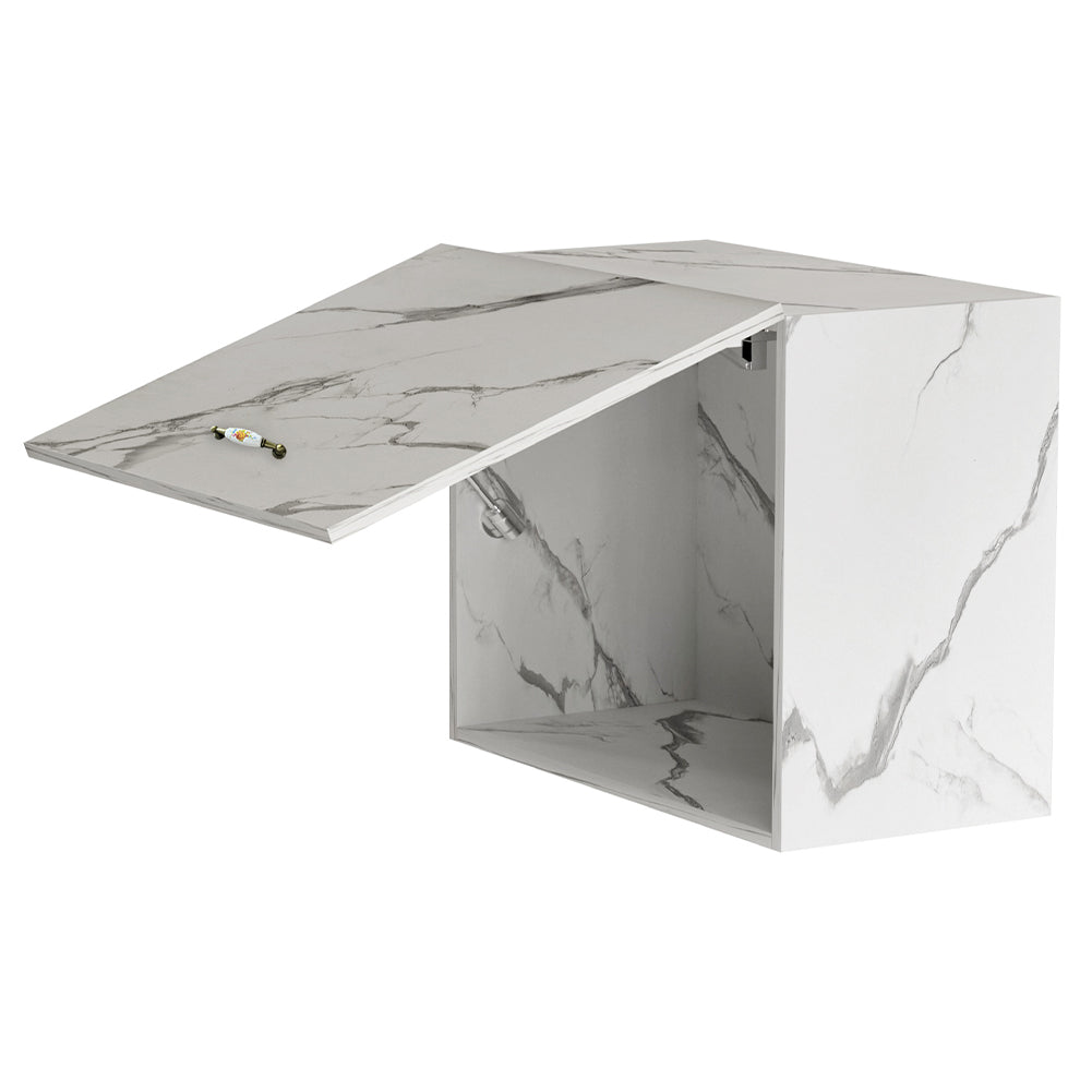 Mobile Cucina Pensile 1 Anta Componibile in Legno Colore Bianco Marmo 60x32 H49cm