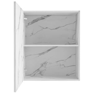 Mobile Cucina Pensile 1 Anta Componibile in Legno Colore Bianco Marmo 60x32 H72cm