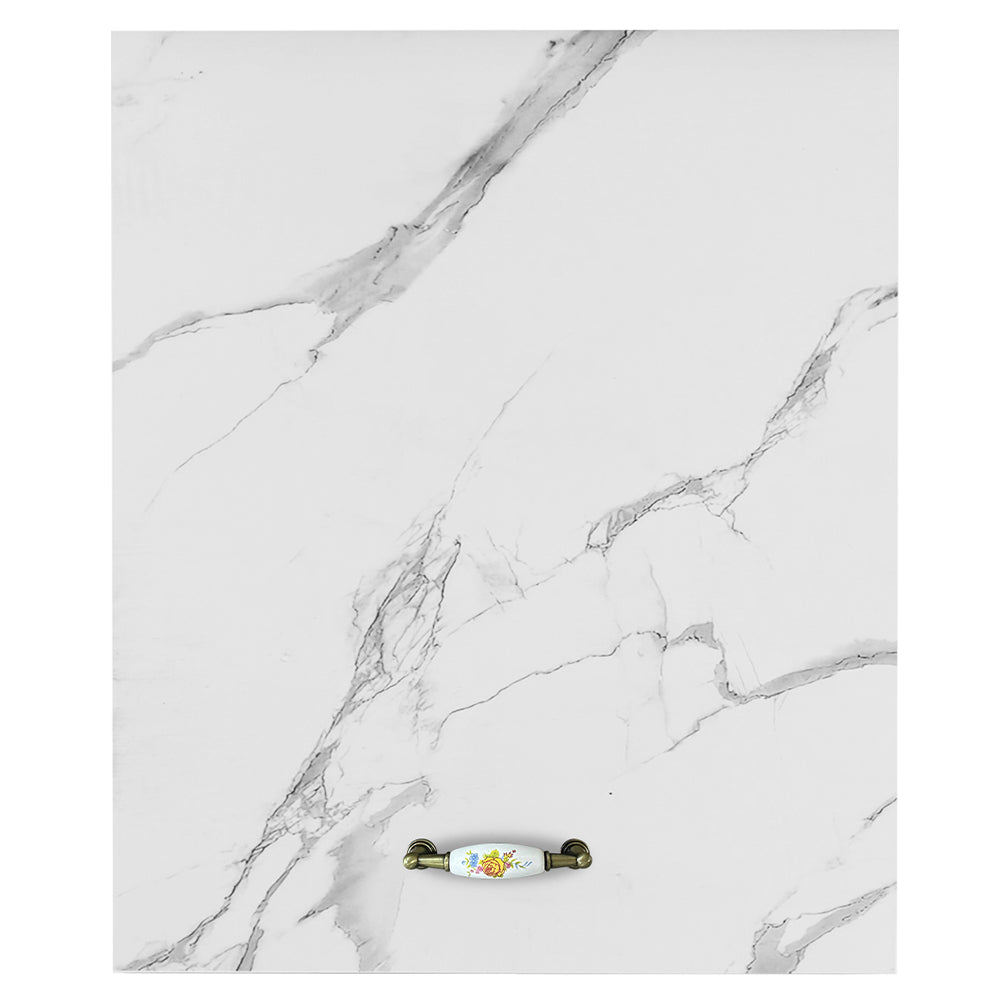 Mobile Cucina Pensile 1 Anta Componibile in Legno Colore Bianco Marmo 60x32 H72cm