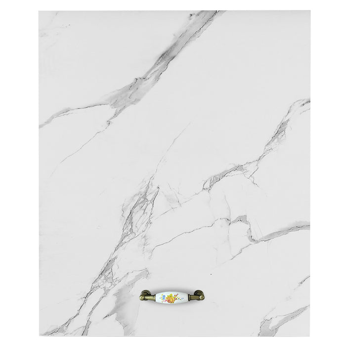 Mobile Cucina Pensile 1 Anta Componibile in Legno Colore Bianco Marmo 60x32 H72cm