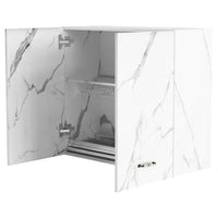 Pensile da Cucina Scolapiatti Sistema Raccogli Gocce Mobile Colore Bianco Marmo 80cm
