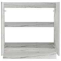 Mobile Cucina Sottolavello Componibile in Legno Colore Bianco Marmo 2 Ante 80cm