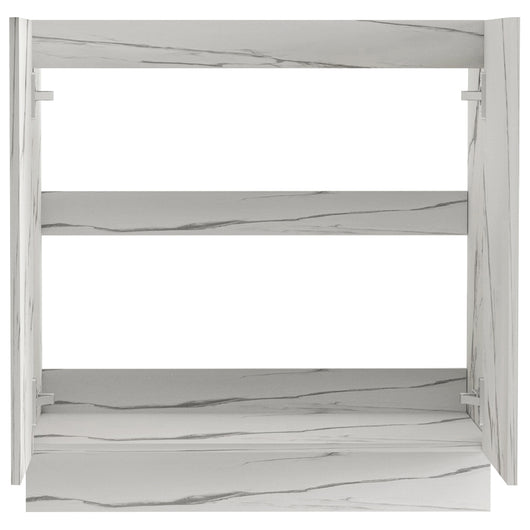 Mobile Cucina Sottolavello Componibile in Legno Colore Bianco Marmo 2 Ante 80cm