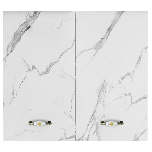 Pensile da Cucina Scolapiatti Sistema Raccogli Gocce Mobile Colore Bianco Marmo 80cm