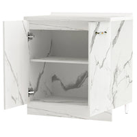 Mobile Cucina Base 2 Ante Componibile in Legno Colore Bianco Marmo 80x50 H85cm