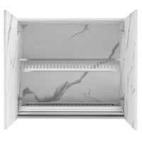 Pensile da Cucina Scolapiatti Sistema Raccogli Gocce Mobile Colore Bianco Marmo 80cm