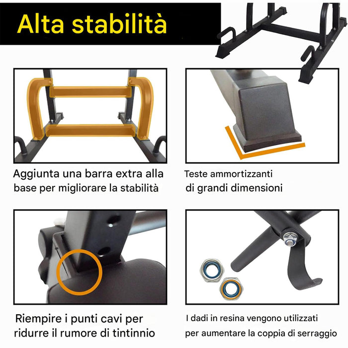 Torre Multifunzione Fitness Regolabile Calisthenics Barra Trazioni Dip Push Up