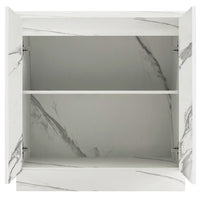 Mobile Cucina Base 2 Ante Componibile in Legno Colore Bianco Marmo 80x50 H85cm