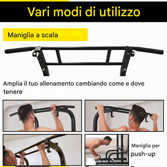 Torre Multifunzione Fitness Regolabile Calisthenics Barra Trazioni Dip Push Up