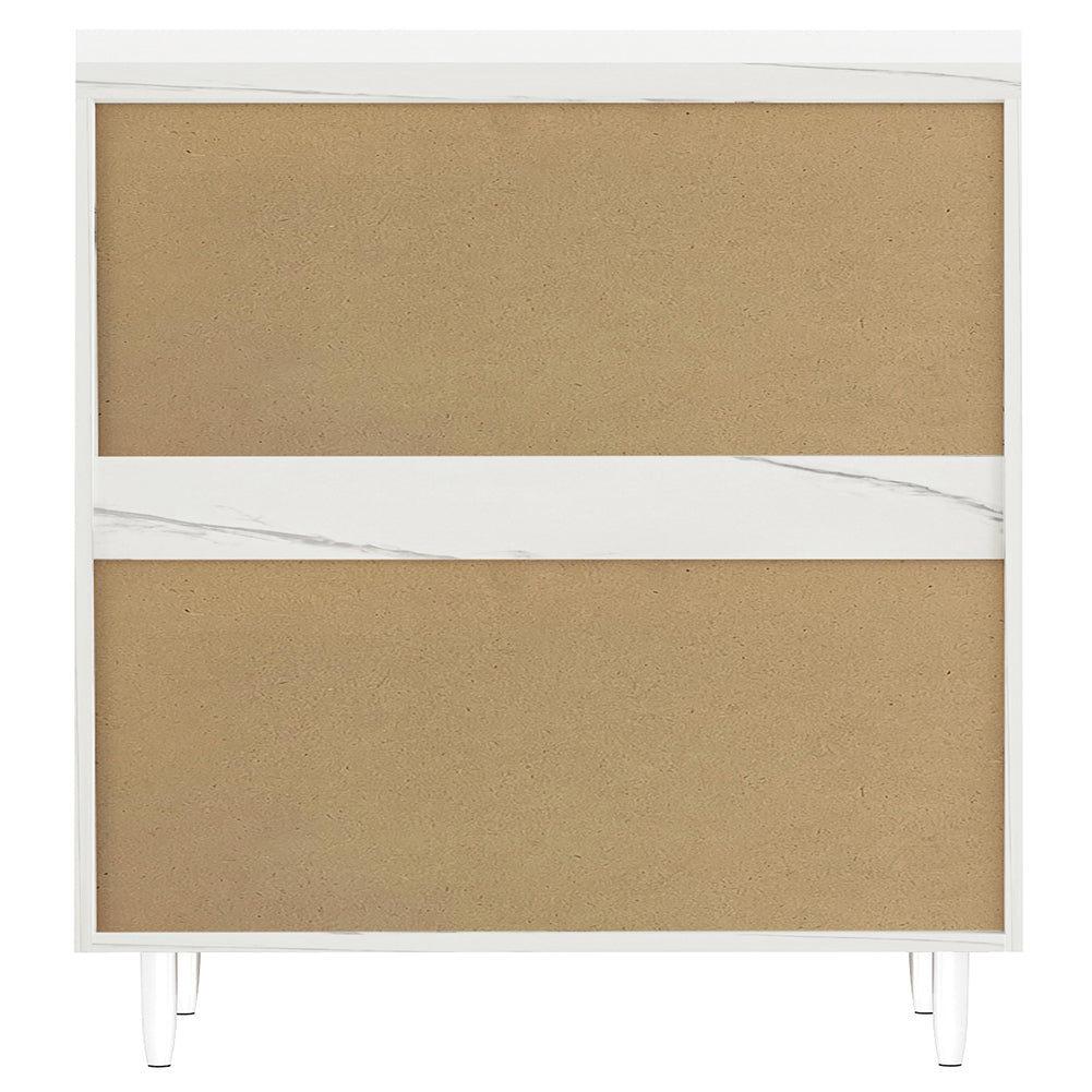 Mobile Cucina Base 2 Ante Componibile in Legno Colore Bianco Marmo 80x50 H85cm