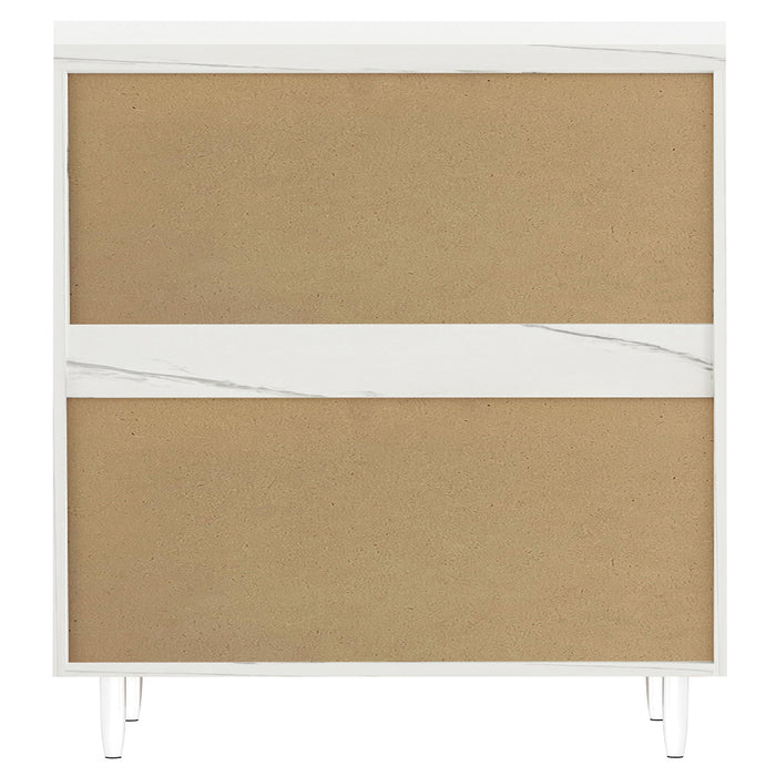 Mobile Cucina Base 2 Ante Componibile in Legno Colore Bianco Marmo 80x50 H85cm