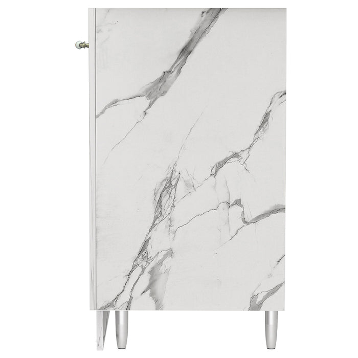 Mobile Cucina Sottolavello Componibile in Legno Colore Bianco Marmo 2 Ante 80cm