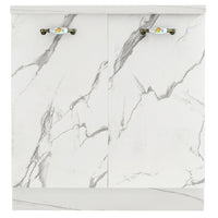 Mobile Cucina Base 2 Ante Componibile in Legno Colore Bianco Marmo 80x50 H85cm