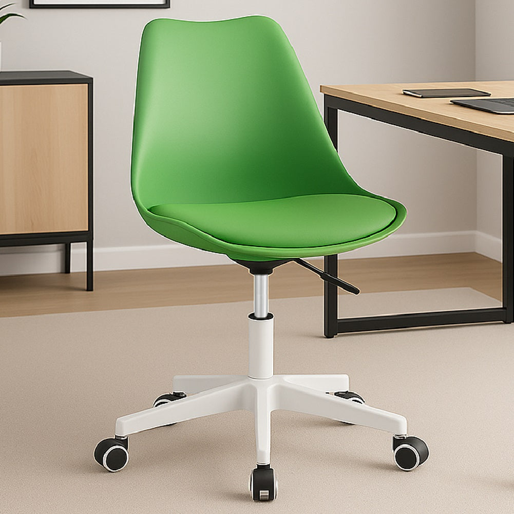 Sedia Ufficio Ergonomica Regolabile 4ruote Girevoli Design Moderno Verde