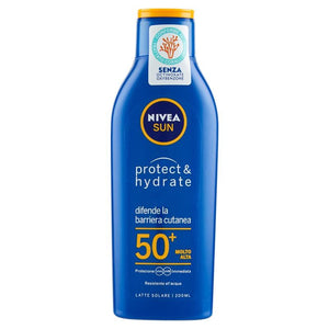 NIVEA SUN PROTECT & HYDRATE CON VITAMINA C E ACIDO IALURONICO PROTEGGE DAI DANNI UV A BREVE E LUNGO TERMINE SPF 50+ MOLTO ALTA 200 ML