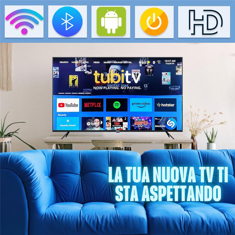 NOVA SMART TV PANEL CLASS A 32" HD CON BLUETOOTH ANDROID 14 USB SUPPORT