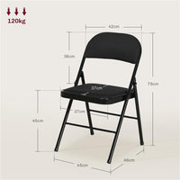 SET DI 4 SEDIE PIEGHEVOLI CON SEDUTA IMBOTTITA IN POLIESTERE E STRUTTURA IN ACCIAIO NERO