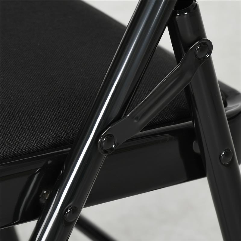 SET DI 4 SEDIE PIEGHEVOLI CON SEDUTA IMBOTTITA IN POLIESTERE E STRUTTURA IN ACCIAIO NERO