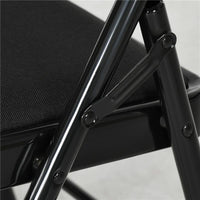 SET DI 4 SEDIE PIEGHEVOLI CON SEDUTA IMBOTTITA IN POLIESTERE E STRUTTURA IN ACCIAIO NERO