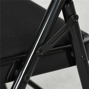 SET DI 4 SEDIE PIEGHEVOLI CON SEDUTA IMBOTTITA IN POLIESTERE E STRUTTURA IN ACCIAIO NERO