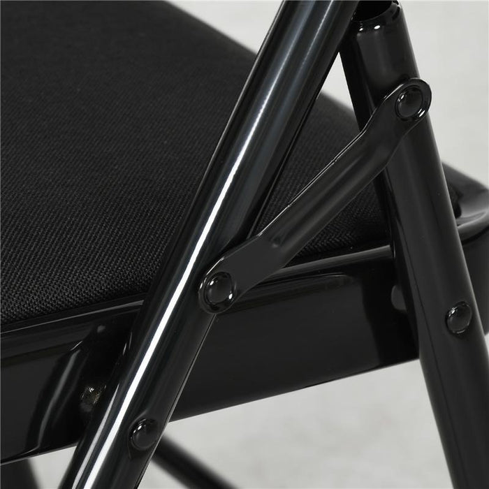 SET DI 4 SEDIE PIEGHEVOLI CON SEDUTA IMBOTTITA IN POLIESTERE E STRUTTURA IN ACCIAIO NERO