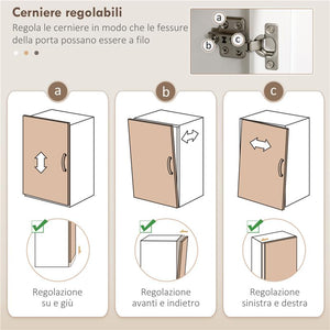 DISPENSA CUCINA CON CASSETTI RIPIANI APERTI E SCAFFALI REGOLABILI IN LEGNO 100X40X180 CM BIANCO