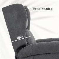 POLTRONA RECLINABILE ALZAPERSONA CON TELECOMANDO IN TESSUTO EFFETTO LINO 74X94X111 CM GRIGIO SCURO