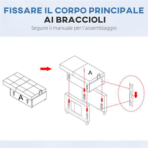 POLTRONA LETTO SINGOLO RECLINABILE SU 3 LIVELLI CON CUSCINO EXTRA 69X82X85 CM BLU