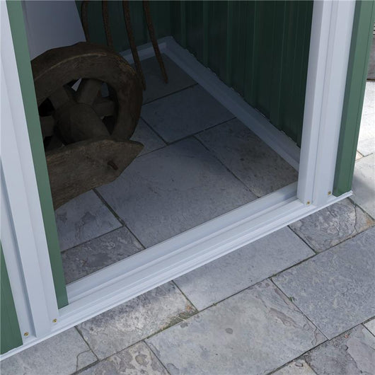 CAPANNO ATTREZZI CON TETTO INCLINATO E PORTA SCORREVOLE IN ACCIAIO ZINCATO 163X89X182 CM VERDE