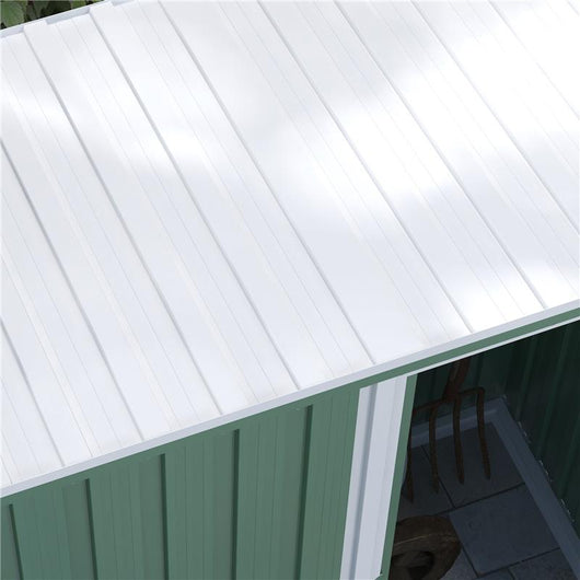 CAPANNO ATTREZZI CON TETTO INCLINATO E PORTA SCORREVOLE IN ACCIAIO ZINCATO 163X89X182 CM VERDE