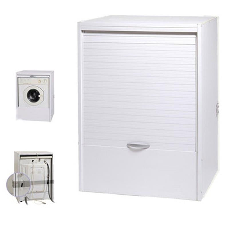 MOBILE COPRILAVATRICE CON SERRANDA SCORREVOLE IN RERSINA  67 X 59 X 91 BIANCO