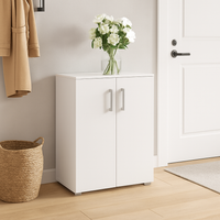 Madia Mobiletto Credenzina Legno 2Ante 2Ripiani Cucina Bagno Ufficio Salvaspazio