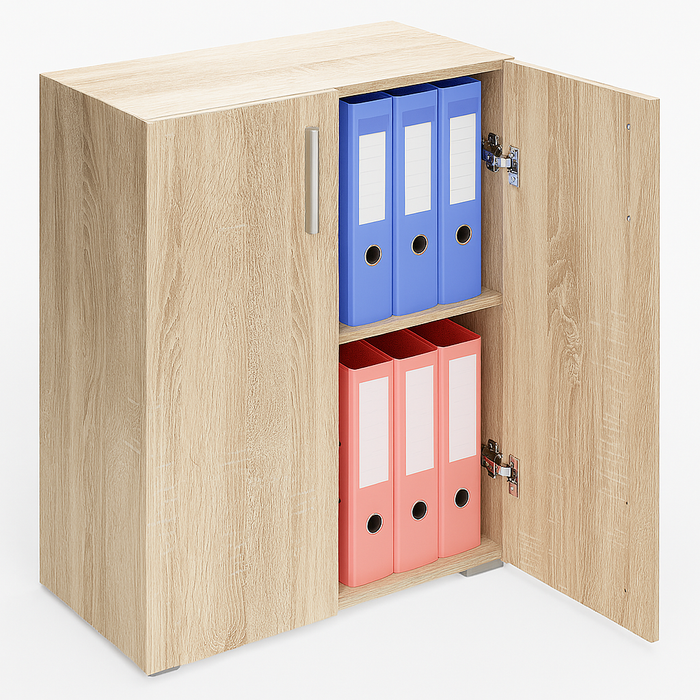 Madia Mobiletto Credenzina Legno 2Ante 2Ripiani Cucina Bagno Ufficio Salvaspazio