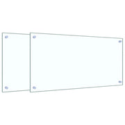 Set di 2 paraschizzi per cucina 80 x 40 cm moderni in vetro temperato trasparente 02_0055735