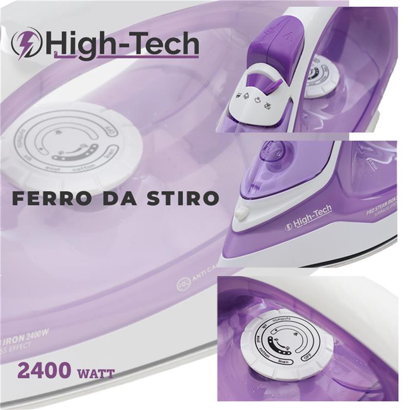 HIGH- TECH FERRO DA STIRO  CON PIASTRA IN ACCIAIO 2000 W