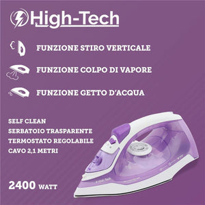 HIGH- TECH FERRO DA STIRO  CON PIASTRA IN ACCIAIO 2000 W
