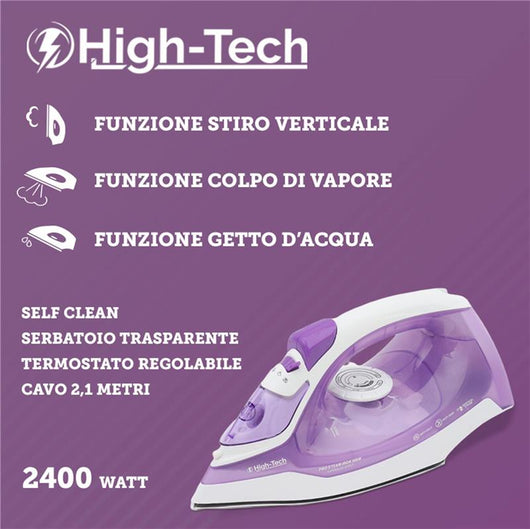 HIGH- TECH FERRO DA STIRO  CON PIASTRA IN ACCIAIO 2000 W