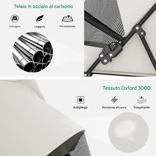 Passeggino per Cani e Gatti Carrozzina Animali Domestici Pieghevole Grigio 15kg