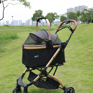 Passeggino 2in1 per Animali Domestici Carrozzina Cani e Gatti Convertibile Nero