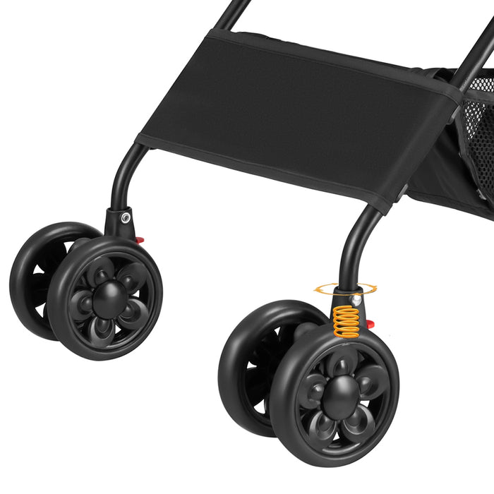 Passeggino per Cani e Gatti Carrozzina Animali Domestici Pieghevole Nero 30Kg