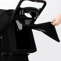 Passeggino per Cani e Gatti Carrozzina Animali Domestici Pieghevole Nero 30Kg